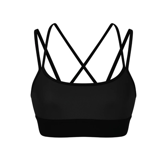 Noli Yoga Liquid Gloss Jolie Bra Size Large Black Scoop Neckline Strappy Back - Picture 4 of 12